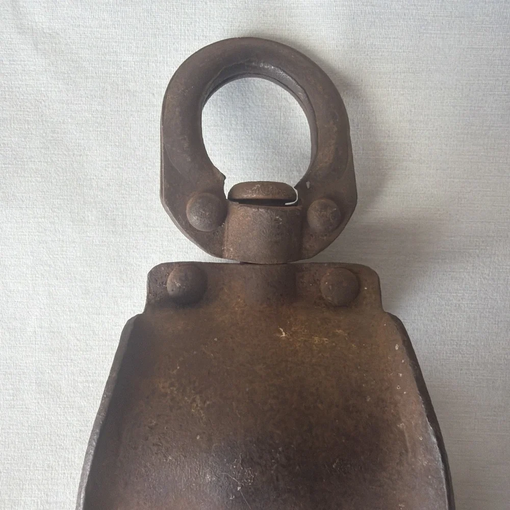 Vintage Primitive Cast Iron Starline Barn Swivel Pulley - Cottagecore Rustic